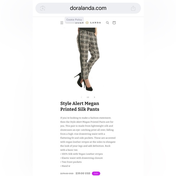 DORA LANDA Silk Ikat Print Wide Leg Trousers - Picture 14 of 16